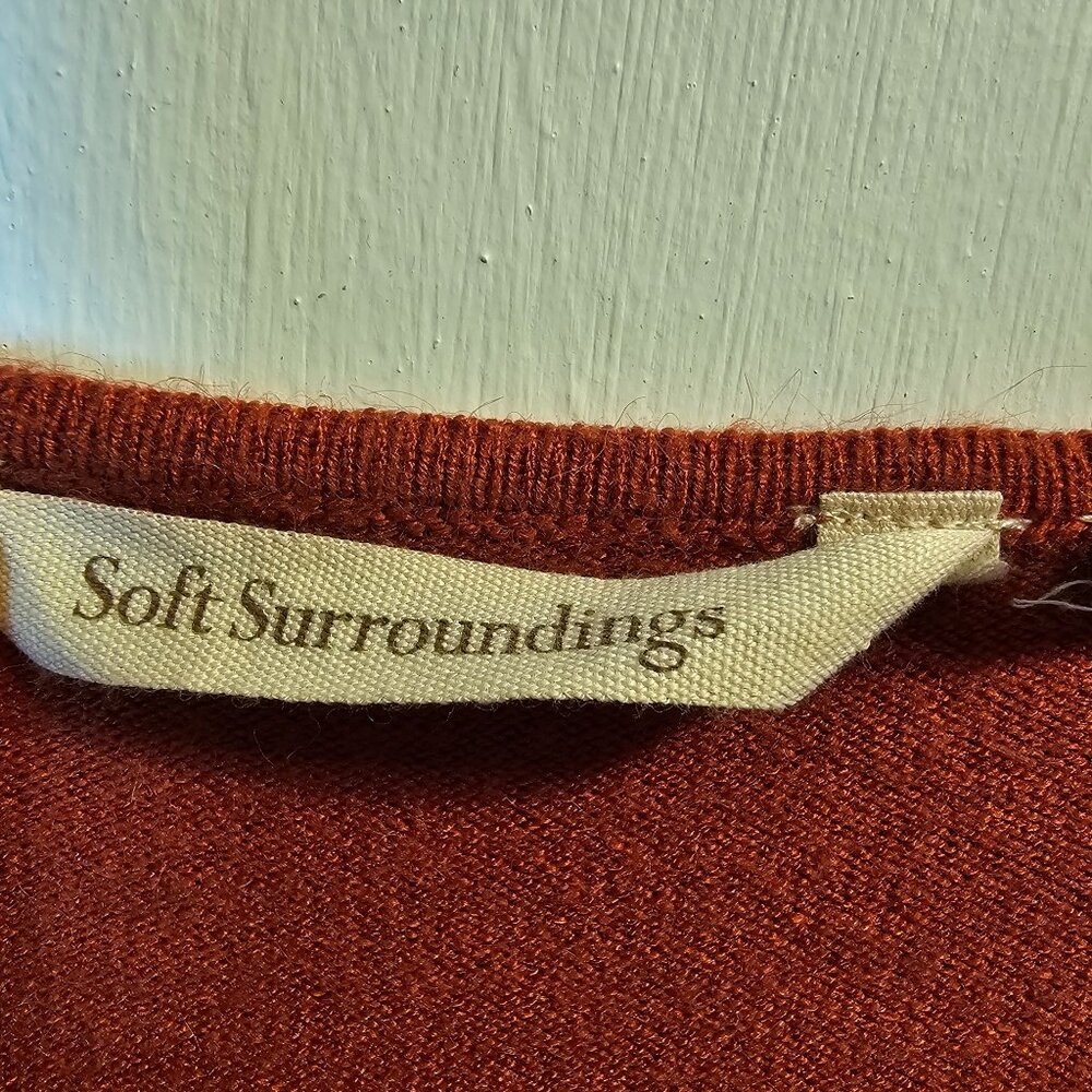 Soft Surroundings Autumn Orange Long Waisted Soft Knit Cardigan, Sz L - Picture 6 of 7